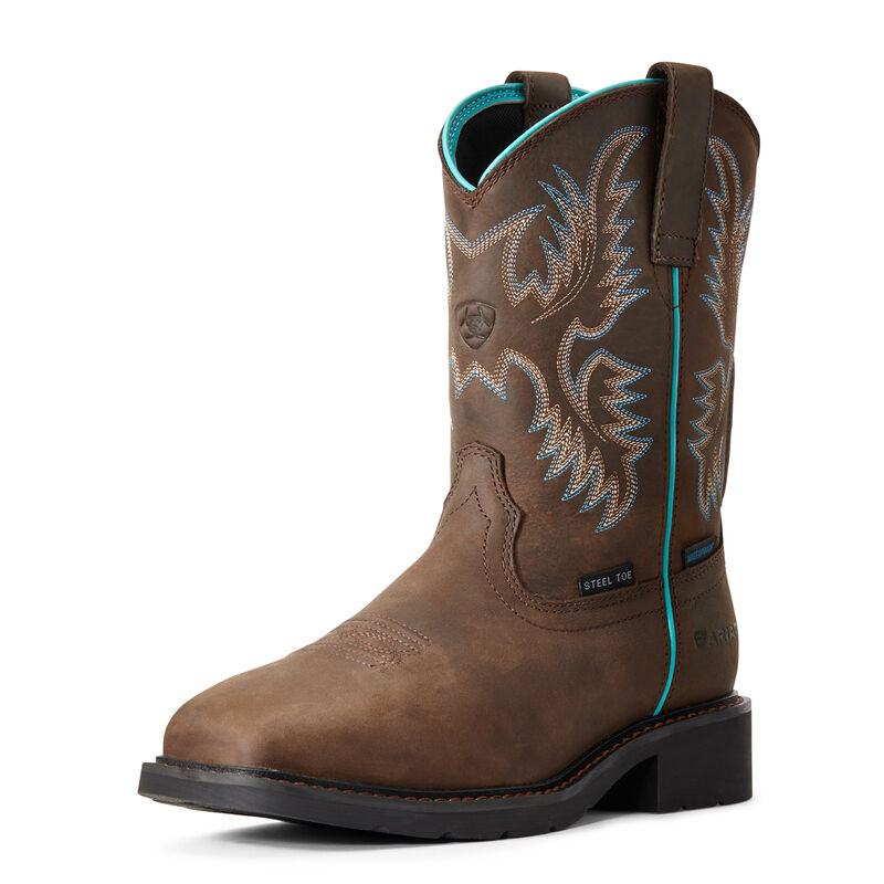Ariat Arbeitsschuhe Damen - Krista Waterproof Steel Toe DunkelBraun ( VTKUH-4962 )